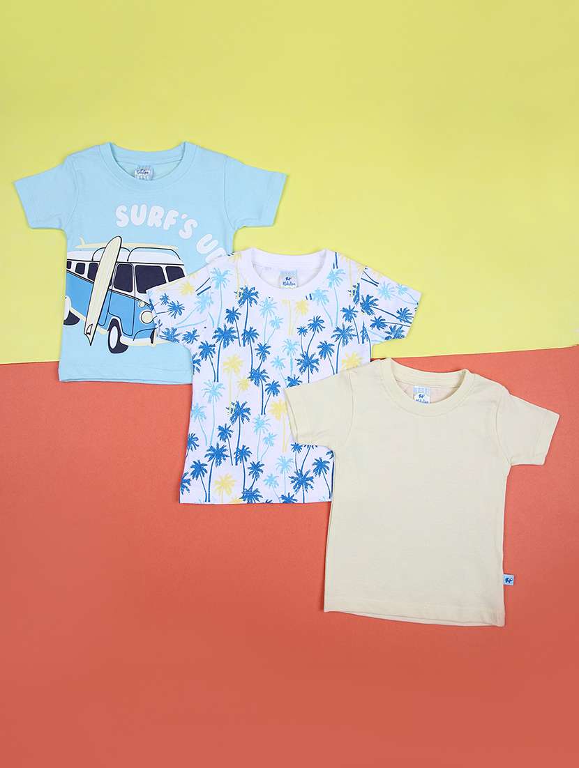 kids pack of 3 printed t-shirts