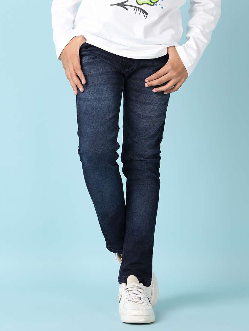 boys dark blue plain jean