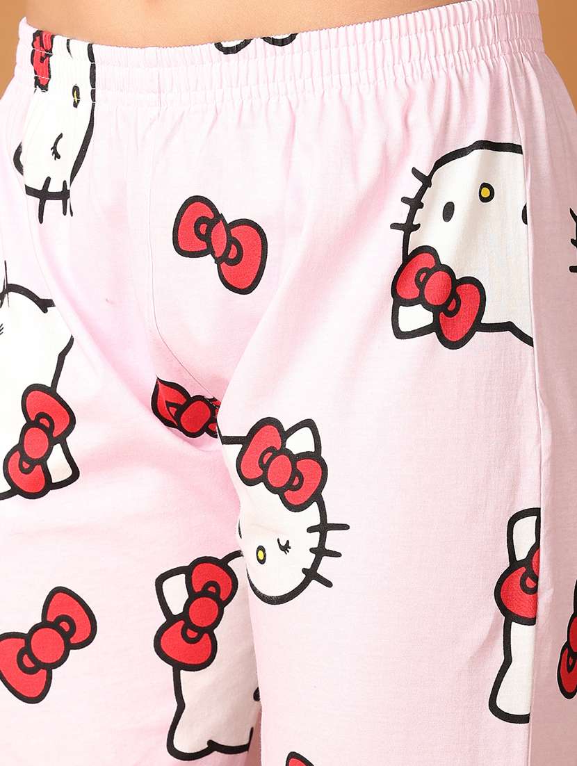 women printed round neck top & capri set - 21494009 -  Standard Image - 5