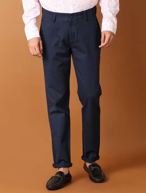men solid slim fit chinos - 21494038 -  Standard Image - 0