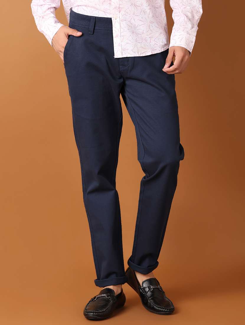 men solid slim fit chinos - 21494038 -  Standard Image - 3