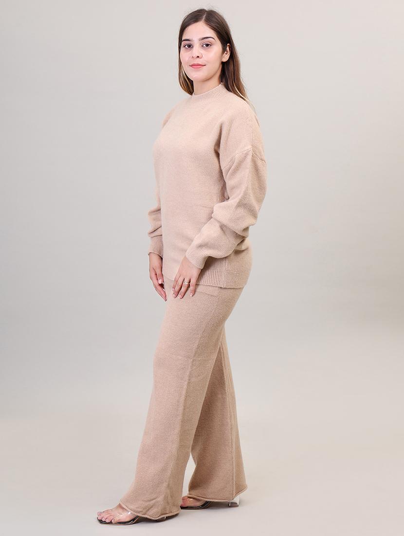 women beige wool co-ord set - 21494118 - Standard Image - 3
