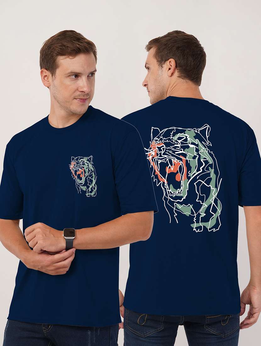 men round neck oversized t-shirt - 21494150 -  Zoom Image - 0
