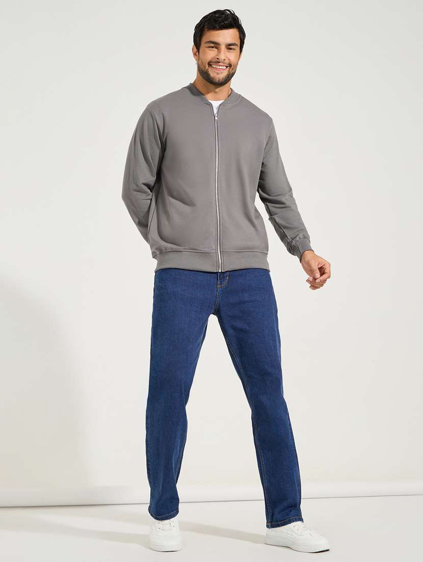 men grey solid casual jacket - 21494298 -  Standard Image - 3