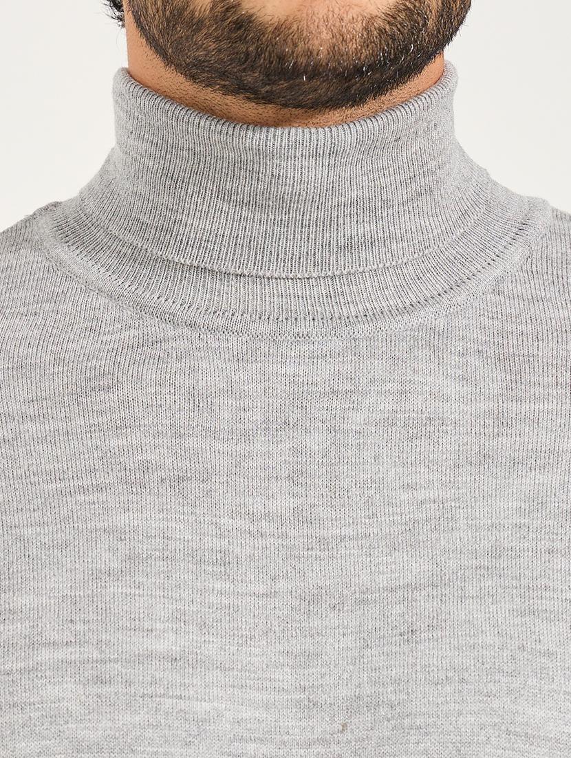 men solid grey acrylic pullover - 21494302 - Standard Image - 3