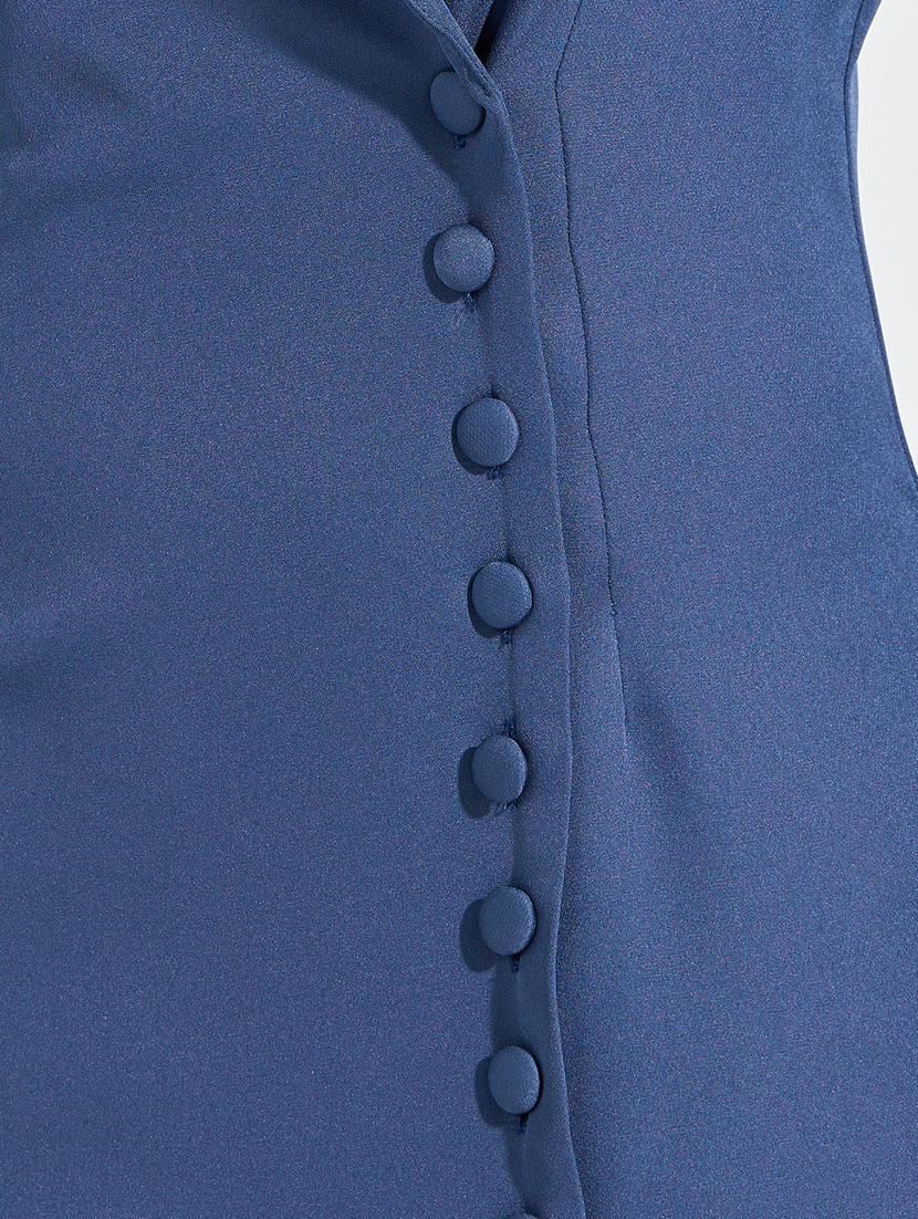 women navy blue polyester coat dress dress - 21494330 - Standard Image - 5