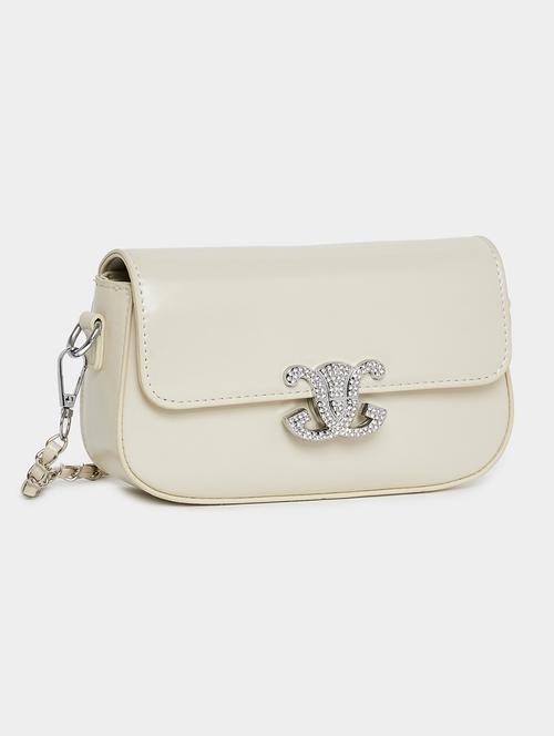 women cream pu handbag - 21494365 - Standard Image - 0