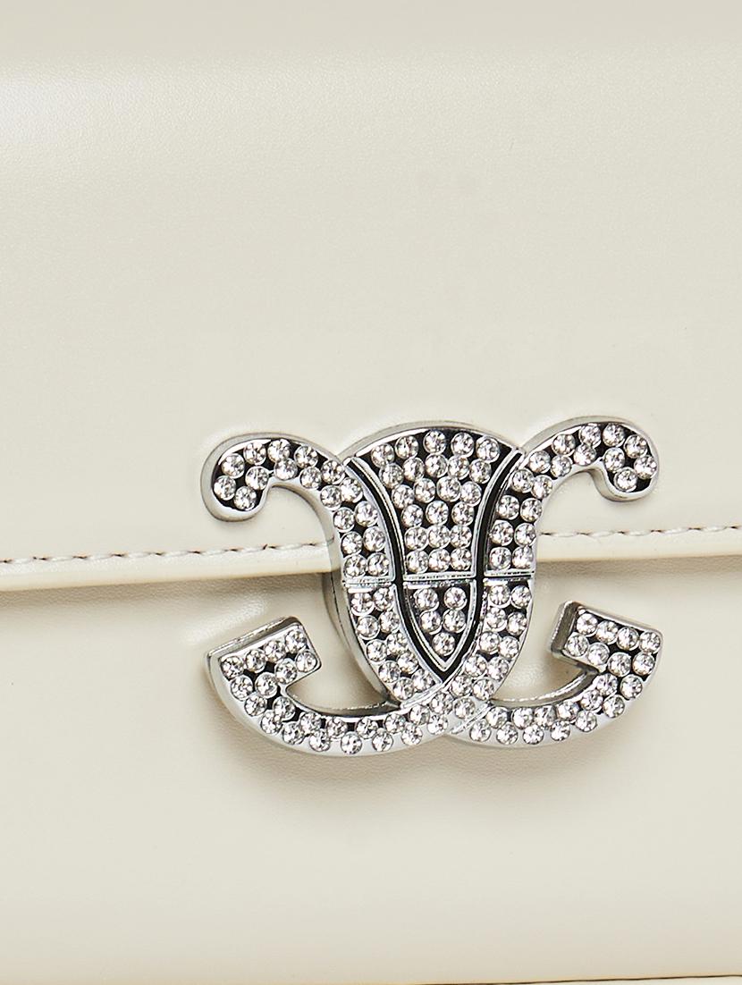 women cream pu handbag - 21494365 - Standard Image - 3