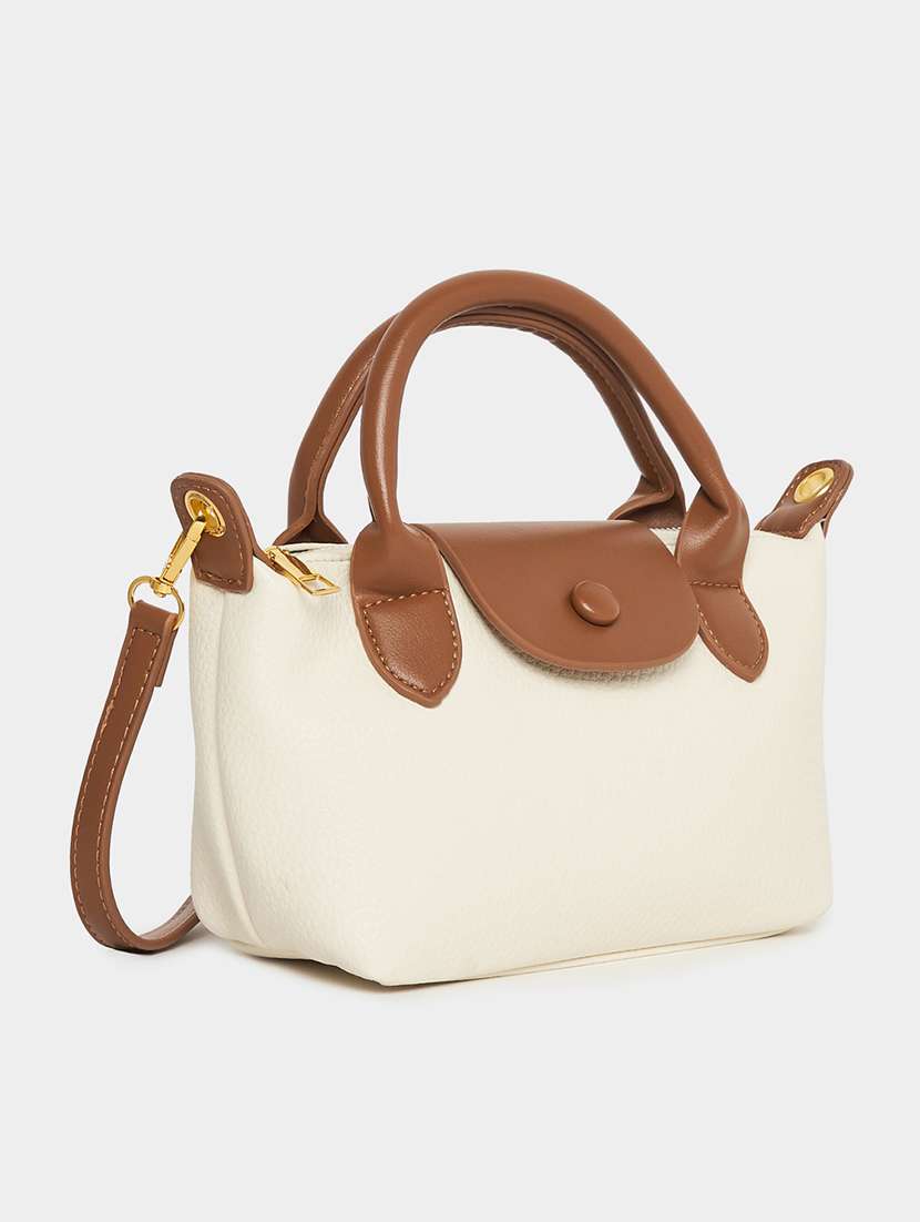 women cream pu handbag
