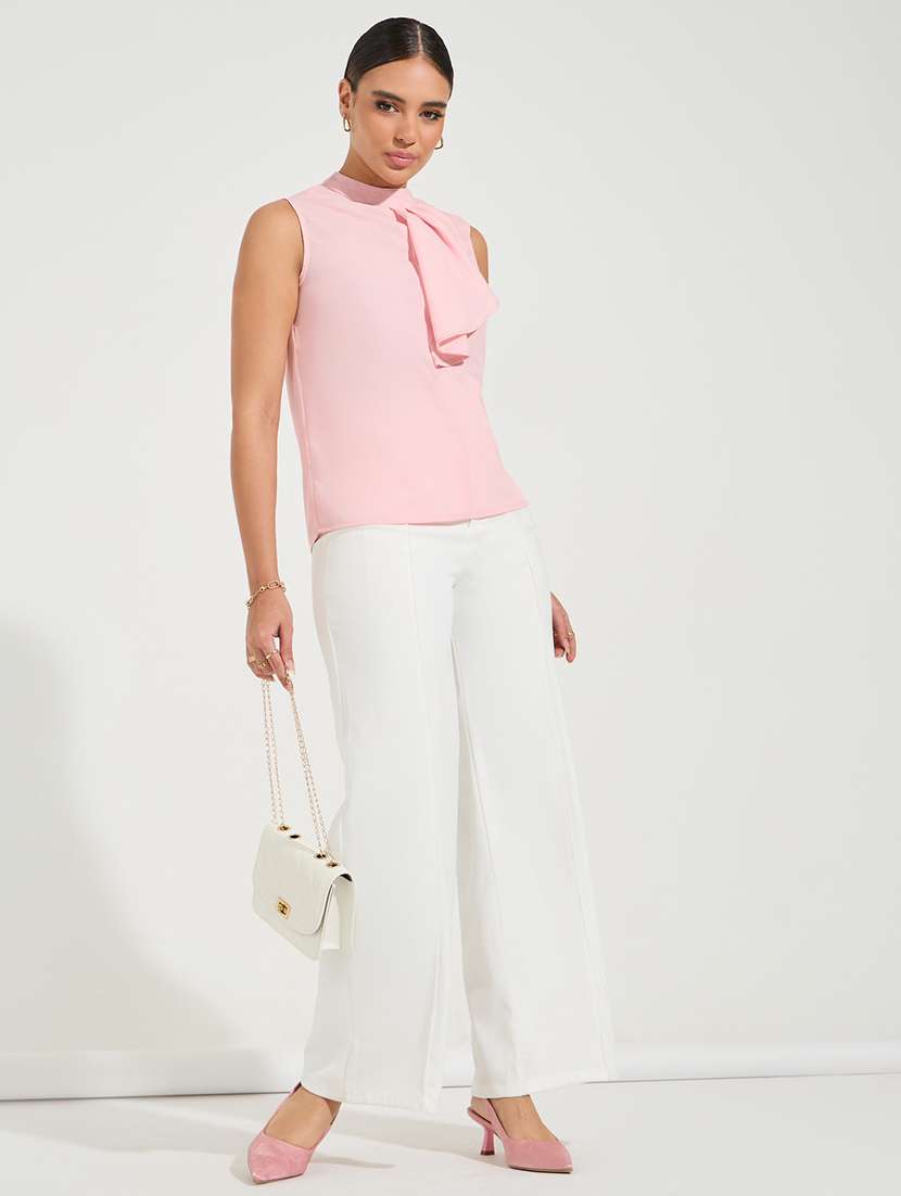 women pink polyester regular top - 21494408 -  Standard Image - 3