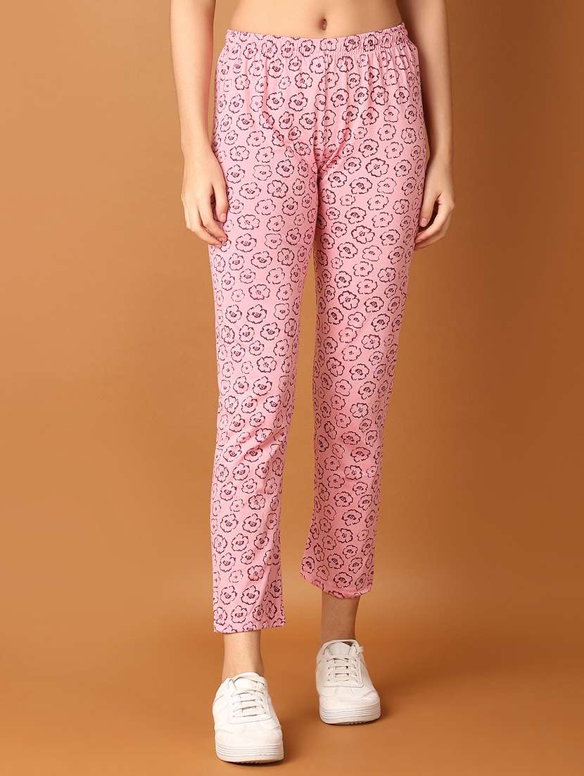 women pink printed pajama