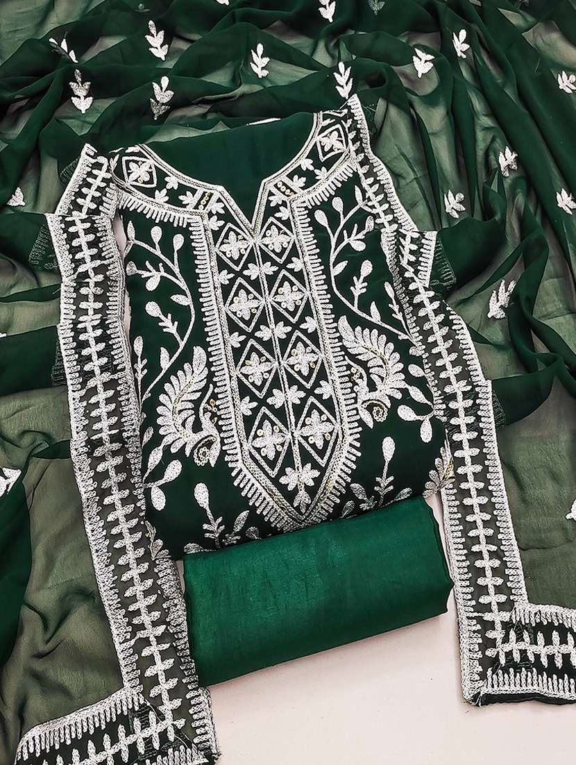 women embroidered unstitched suit set