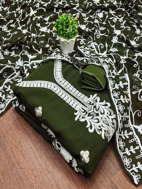 women embroidered unstitched suit set - 21494608 -  Standard Image - 0