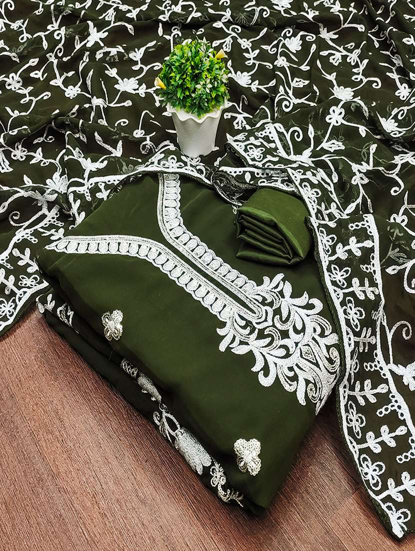 women embroidered unstitched suit set