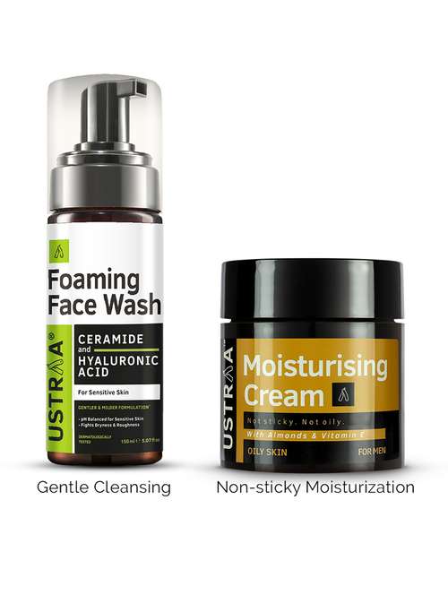 pack of 2 foaming face wash for sensitive skin & moisturising cream for oily skin - 21494661 - Standard Image - 0