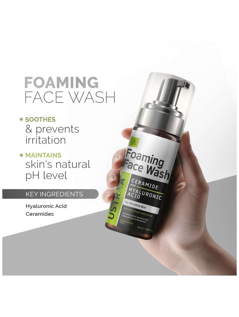 pack of 3 foaming face wash for sensitive skin night cream vitamin c face serum - 21494662 - Standard Image - 3