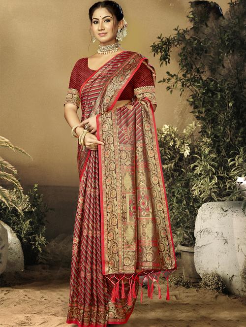 women self design banarasi saree with blouse - 21494718 -  Standard Image - 0