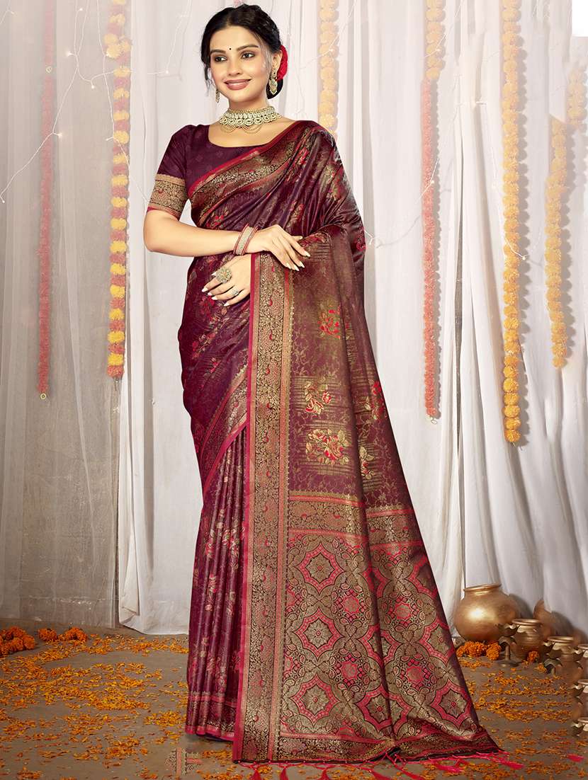 women self design banarasi saree with blouse - 21494724 - Zoom Image - 0