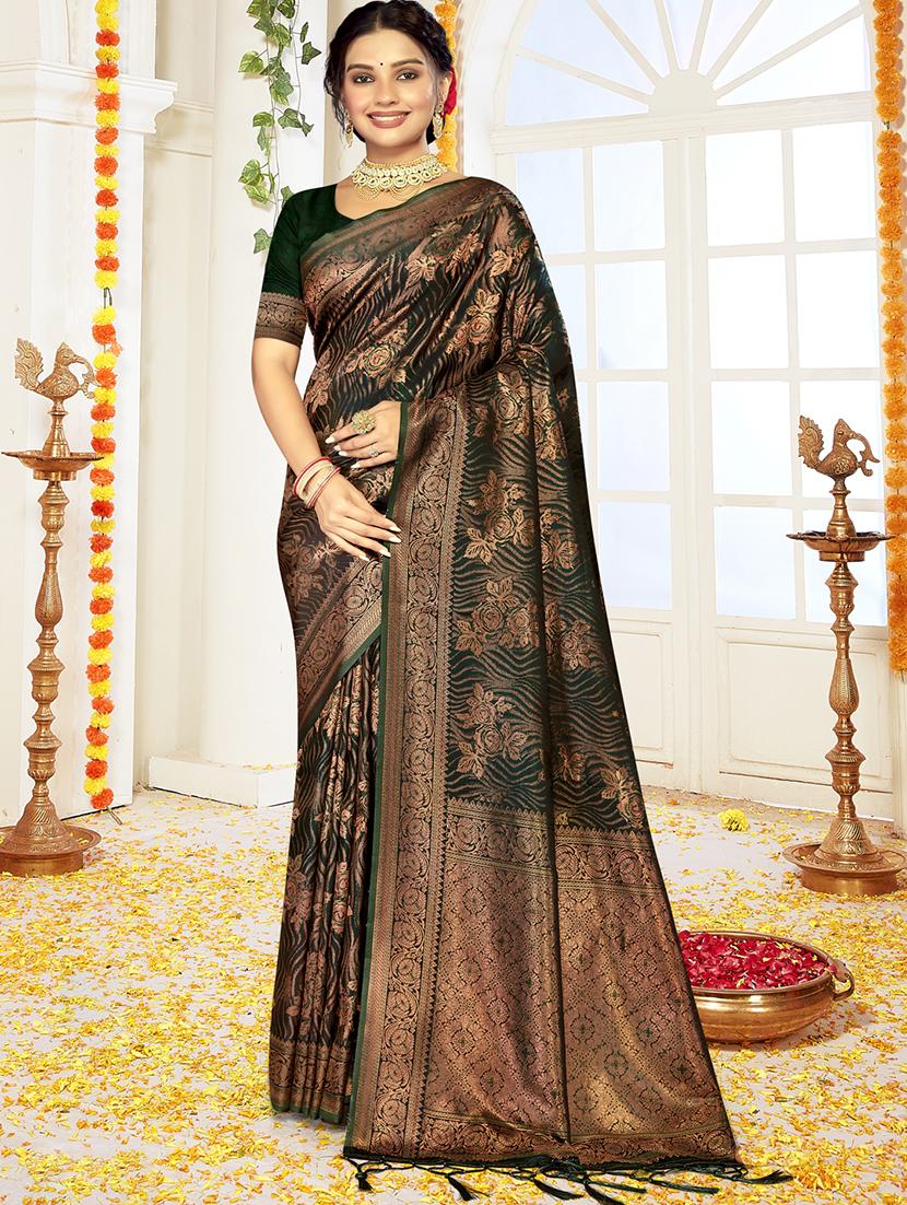 women self design banarasi saree with blouse - 21494729 -  Zoom Image - 0