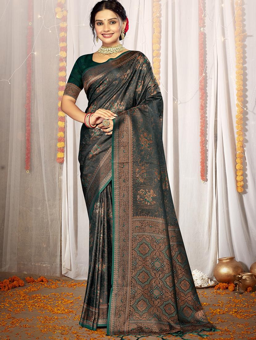 women self design banarasi saree with blouse