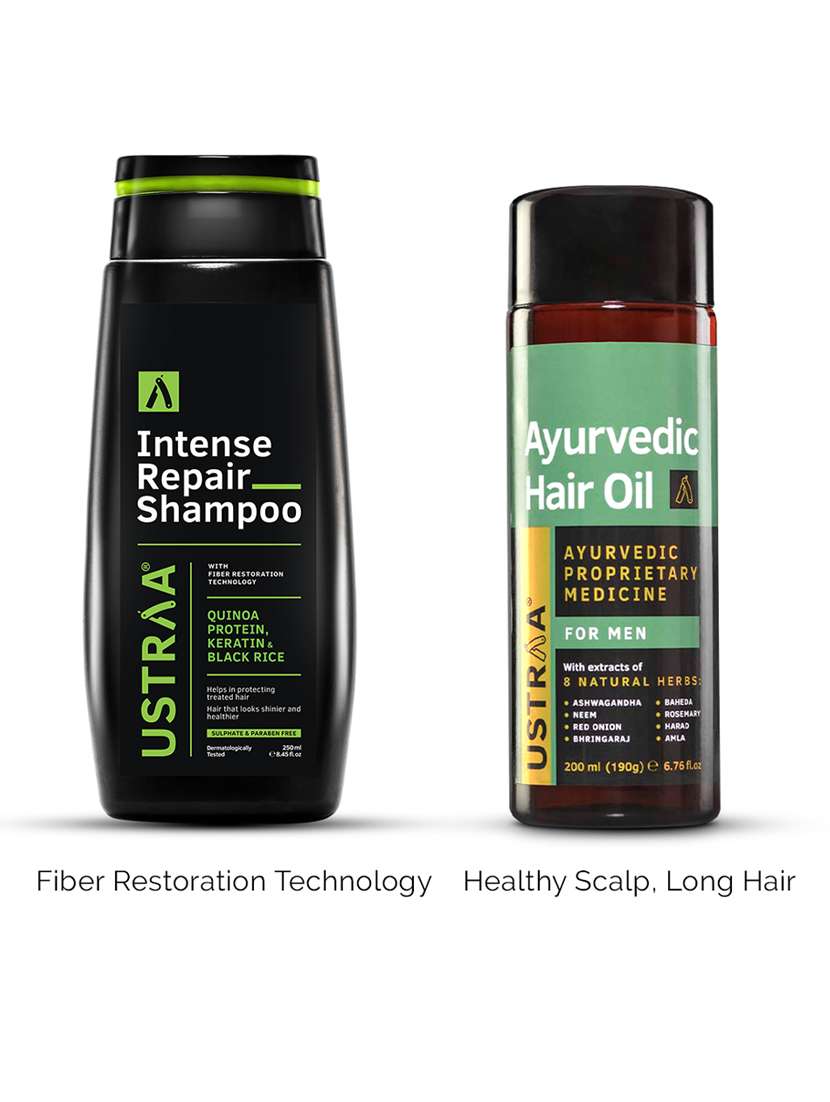 ayurvedic hair oil - 200ml & intense repair shampoo - 250 ml
