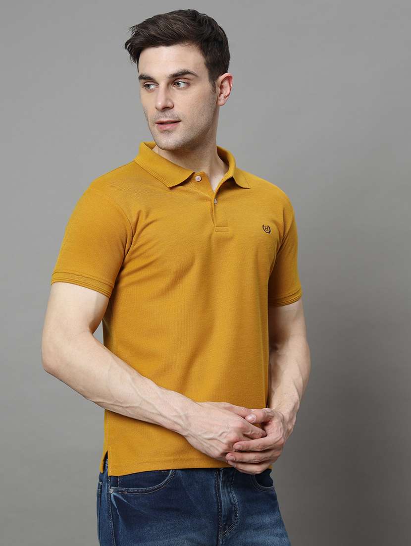 men solid polo t-shirt