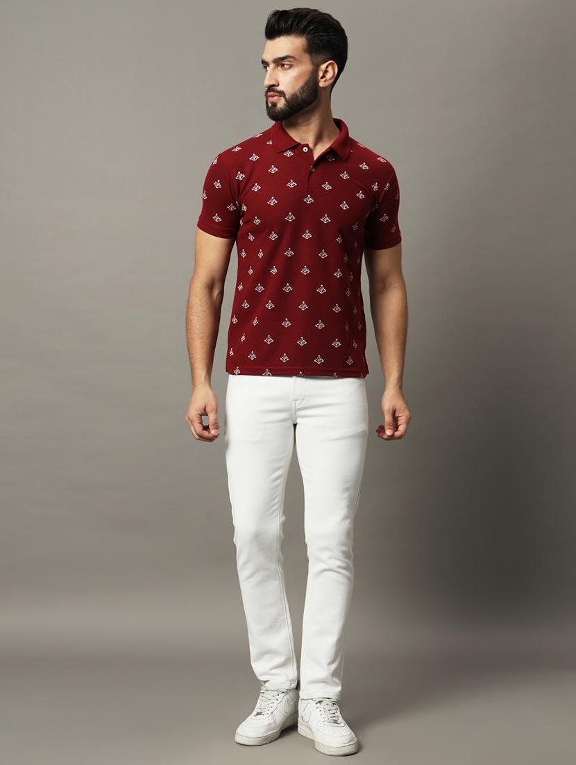 men printed polo t-shirt - 21494799 - Standard Image - 3