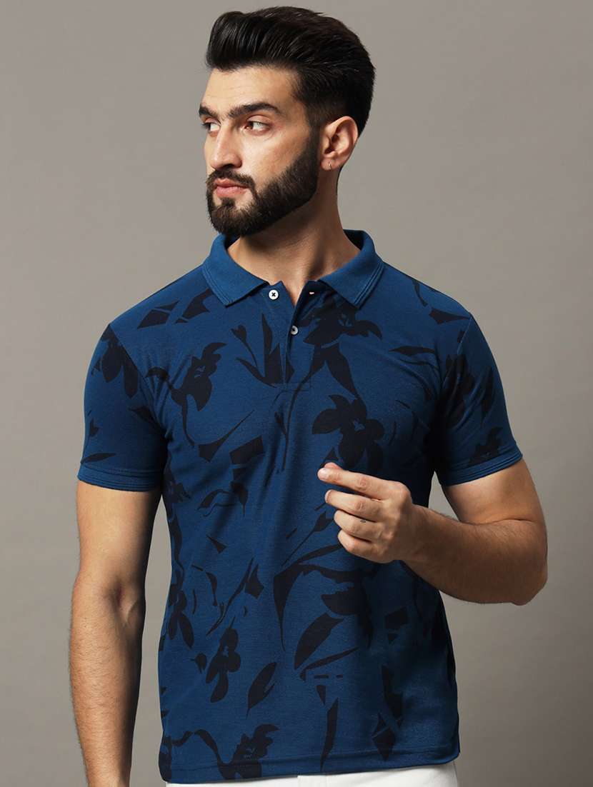 men printed polo t-shirt