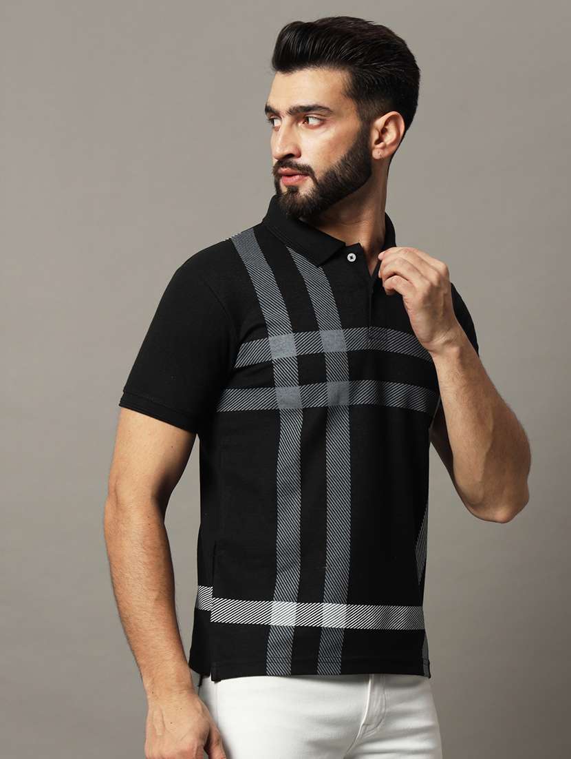 men checkered polo t-shirt