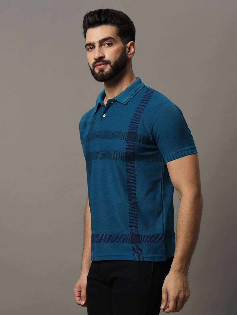 men checkered polo t-shirt