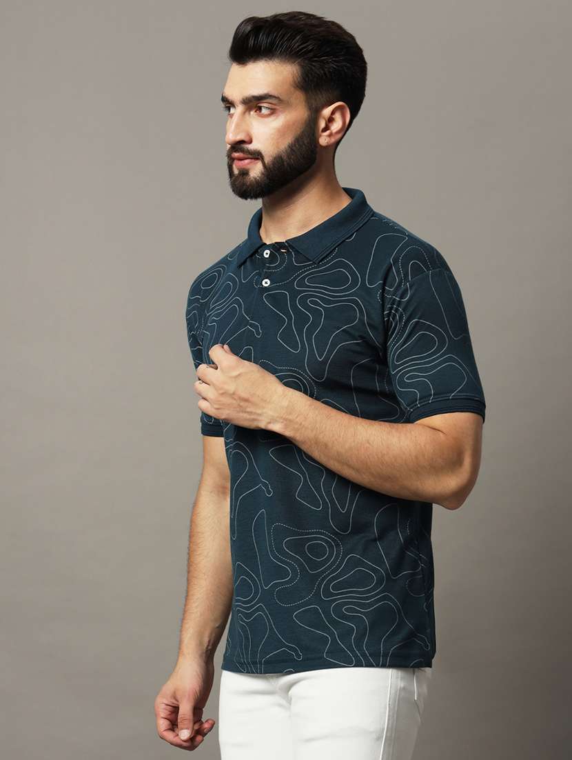 men printed polo t-shirt