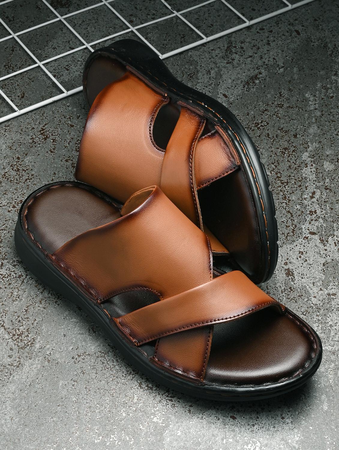 men tan slip on sandal - 21494944 - Zoom Image - 0
