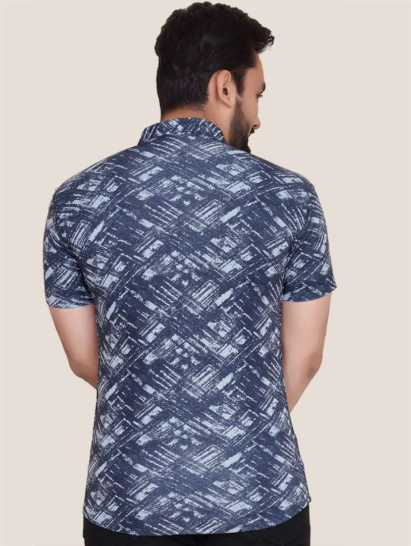 men printed short sleeve casual shirt - 21495057 -  Standard Image - 3