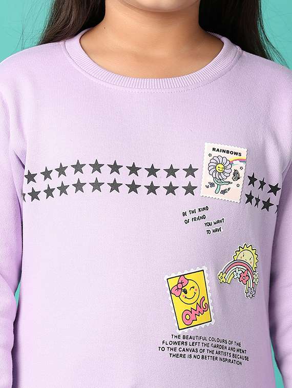 kids front print long sleeves sweatshirt - 21495208 -  Standard Image - 5