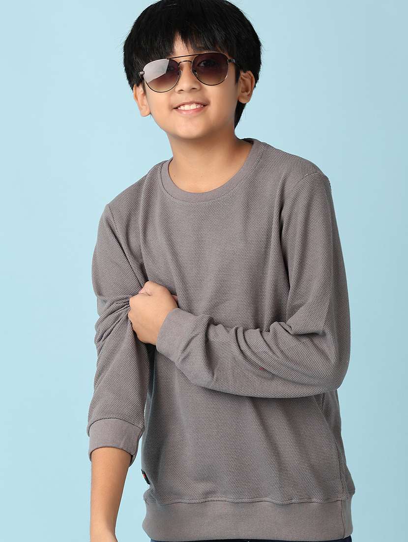 boys long sleeves plain t-shirt - 21495212 -  Standard Image - 3