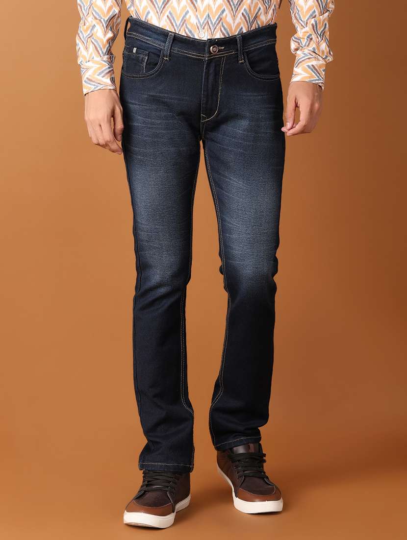 men blue plain jean