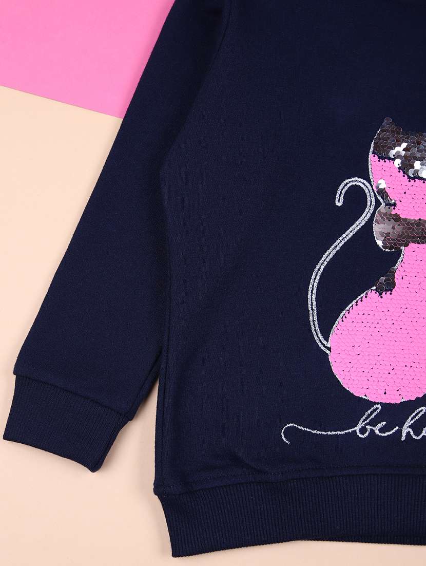 kids navy blue long sleeves sweatshirt - 21495227 -  Standard Image - 3