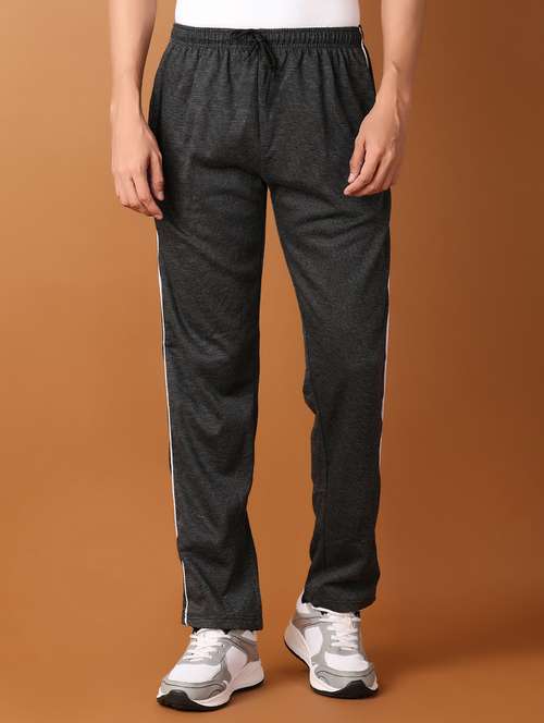 men mid rise solid full length track pant - 21495228 -  Standard Image - 0