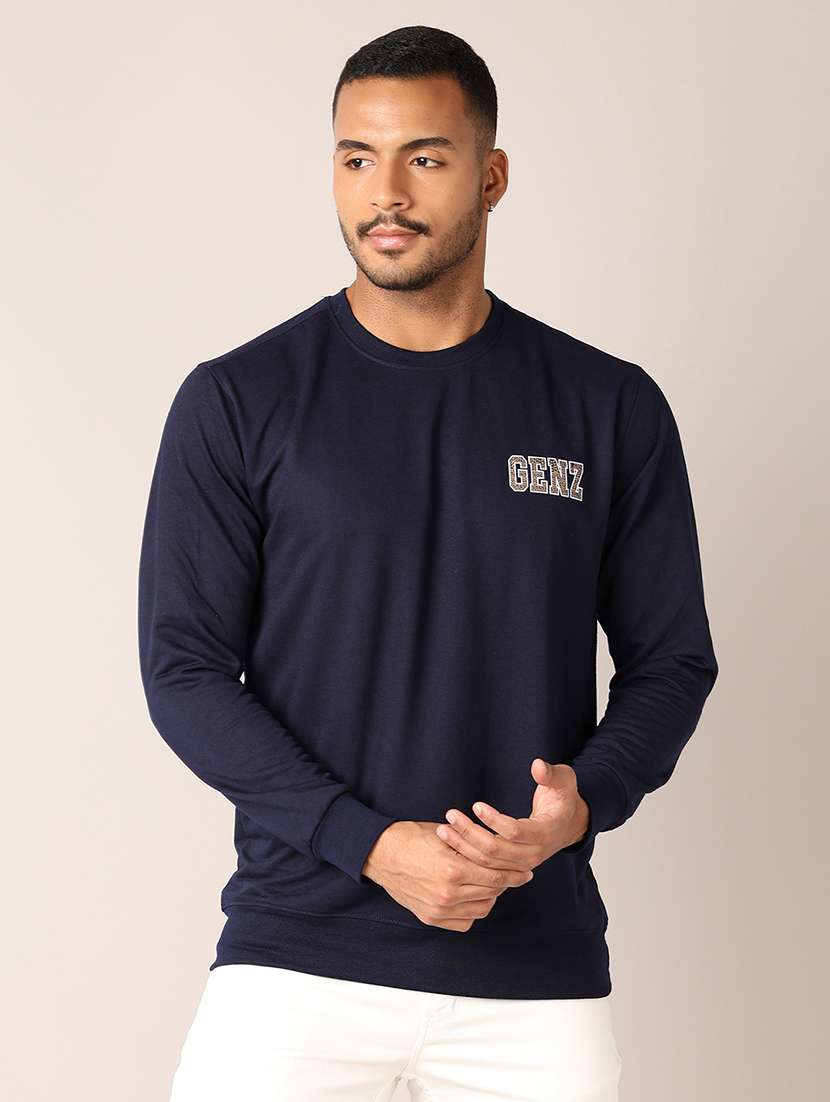 men long sleeve front & back printed sweatshirt