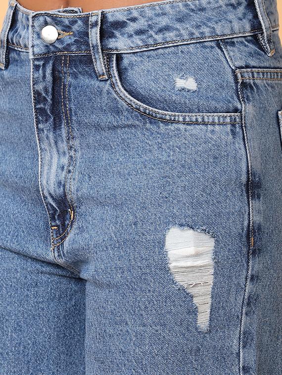women solid mid rise baggy jean - 21495234 - Standard Image - 5