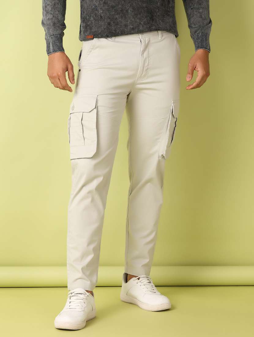 men solid regular fit cargo pant - 21495240 -  Standard Image - 3