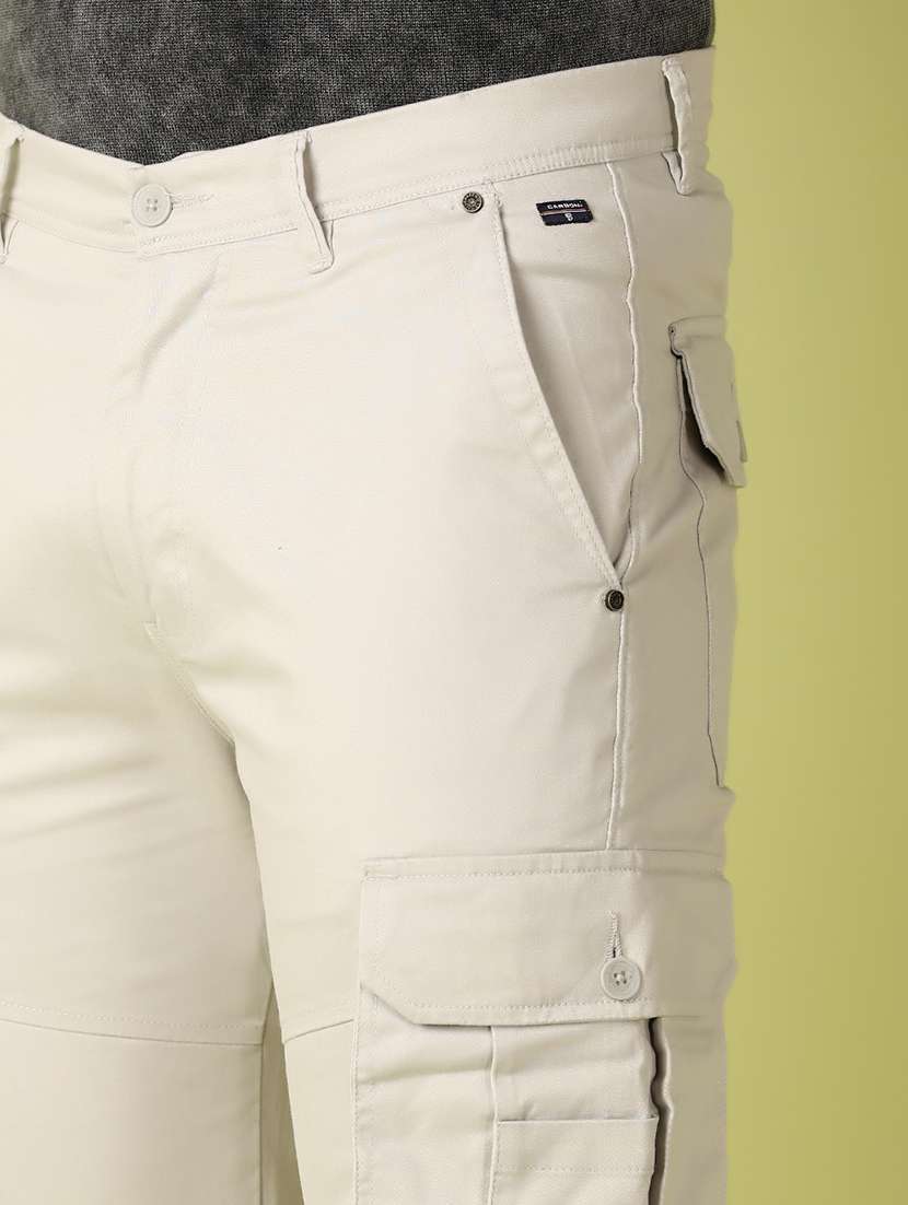 men solid regular fit cargo pant - 21495240 -  Standard Image - 5