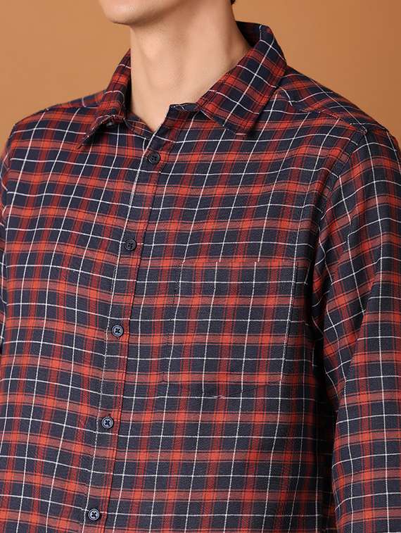 men collared checks casual shirt - 21495246 -  Standard Image - 5