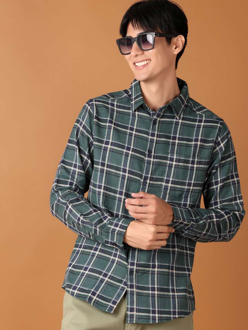 men collared checks casual shirt - 21495247 -  Standard Image - 3