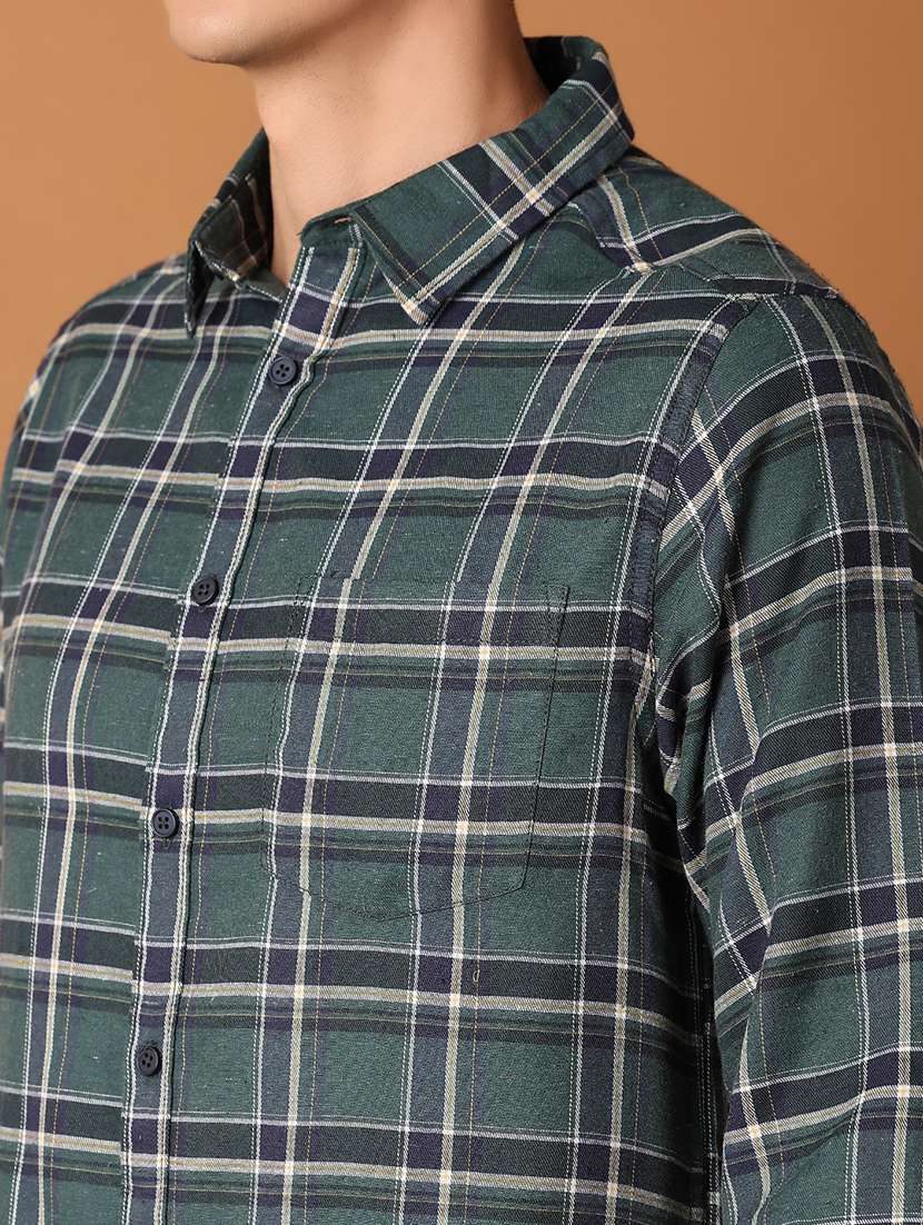 men collared checks casual shirt - 21495247 -  Standard Image - 5