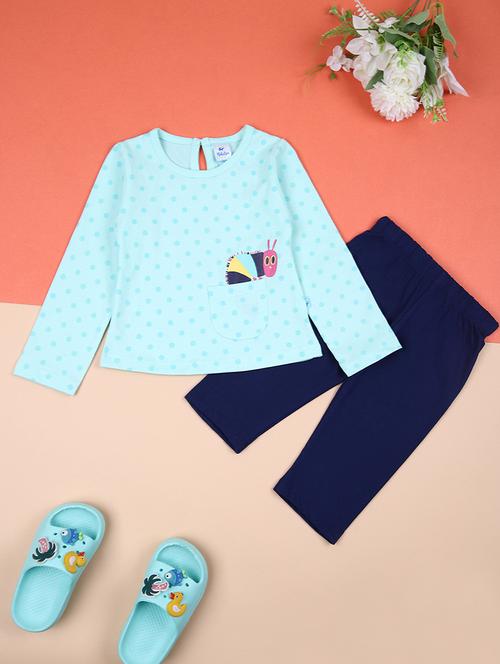 girls light blue printed full-length set - 21495260 - Standard Image - 0