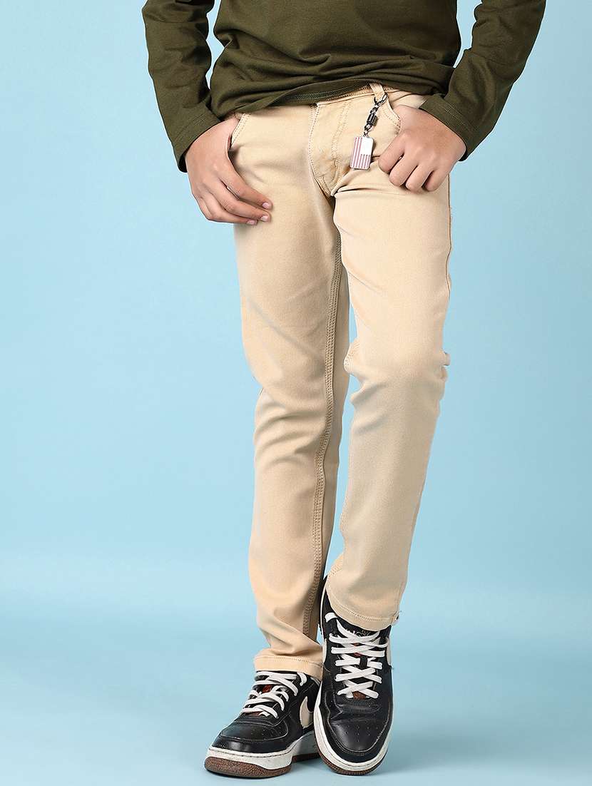 boys mid rise plain jeans