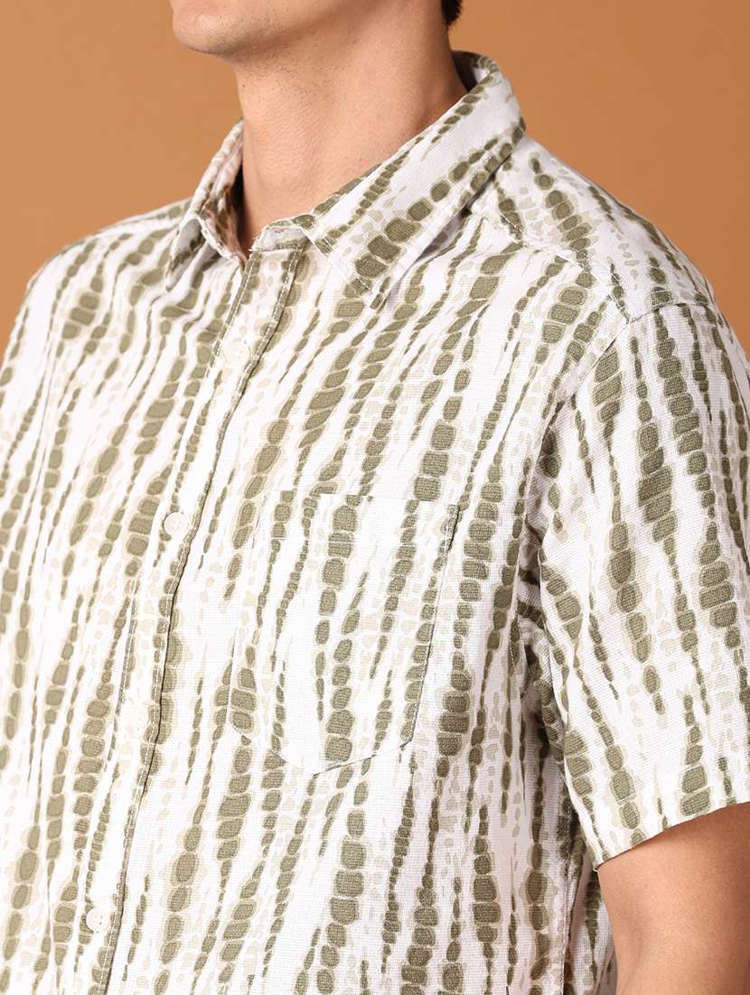 men collared tie & dye casual shirt - 21495270 -  Standard Image - 5