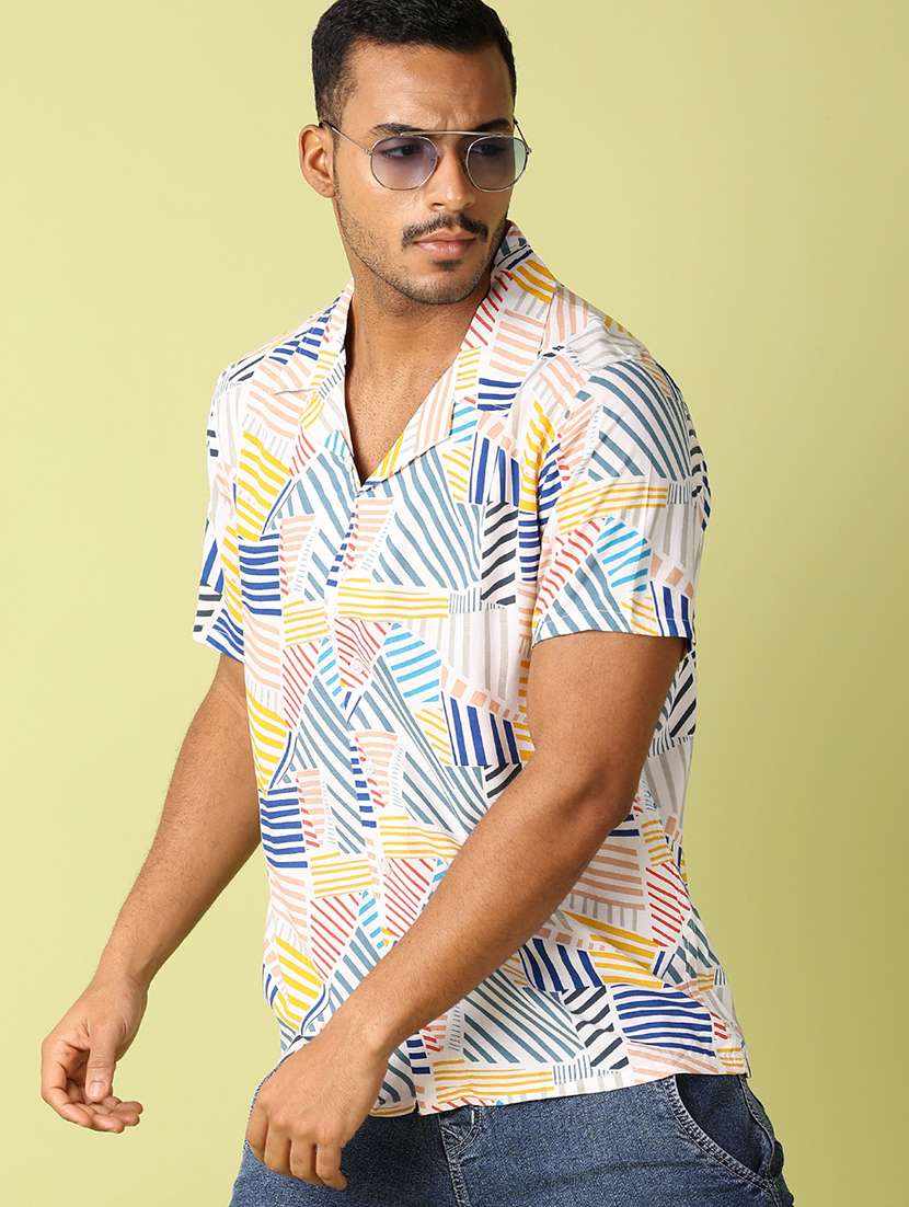 men collared printed casual shirt - 21495272 -  Standard Image - 3