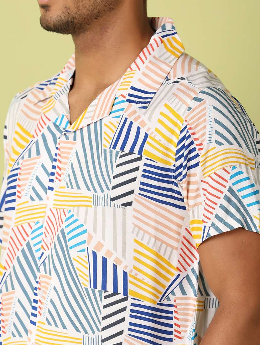 men collared printed casual shirt - 21495272 -  Standard Image - 5